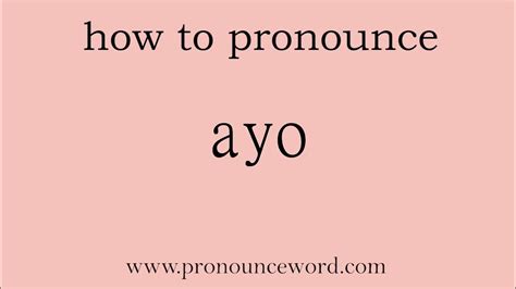 ayo meaning in english.